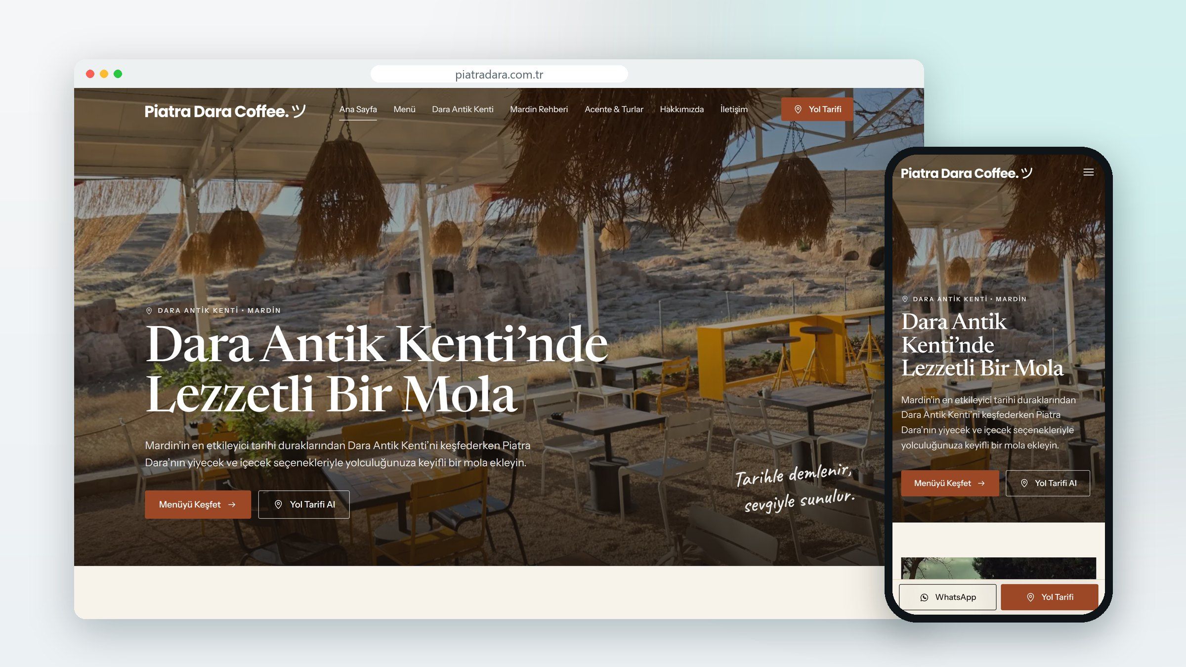 Piatra Dara web sitesinin görünümü